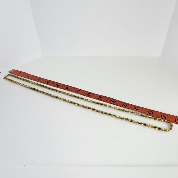 30 inch long gold tone thick rope chain necklace with spring ring clasp - Picture 4 of 4